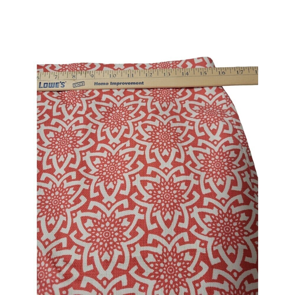 J. Crew Coral White Pencil Skirt Knee Length Slit in Back Lined Zips Sz 4 - Picture 4 of 10